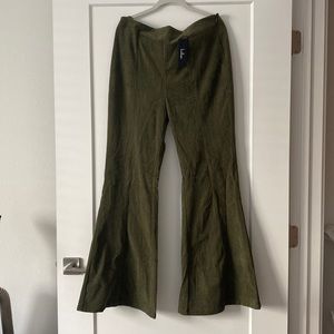 NEW never worn dark green corduroy flare pants with tags size XL